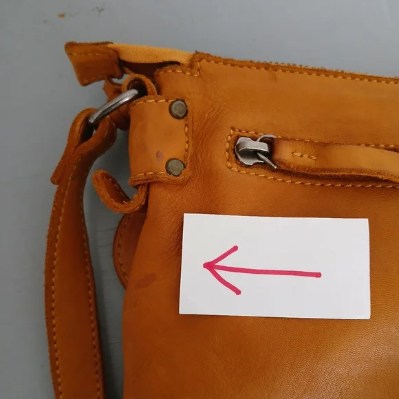 Harbour 2nd light brown leather crossbody purse travel bag - Picture 12 of 12